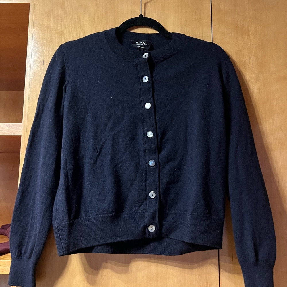 APC Navy Cardigan Sweater